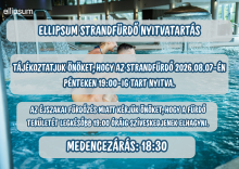 Tájékoztatás az Ellipsum Strandfürdő nyitvatartásáról – 08.07. (péntek)